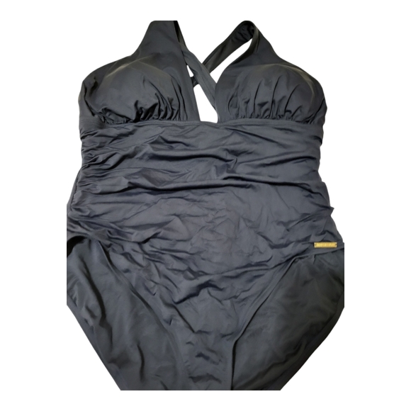 One Piece Women Bathsuit Size 22W Wide Strap X Back Swimwear - Picture 6 of 10